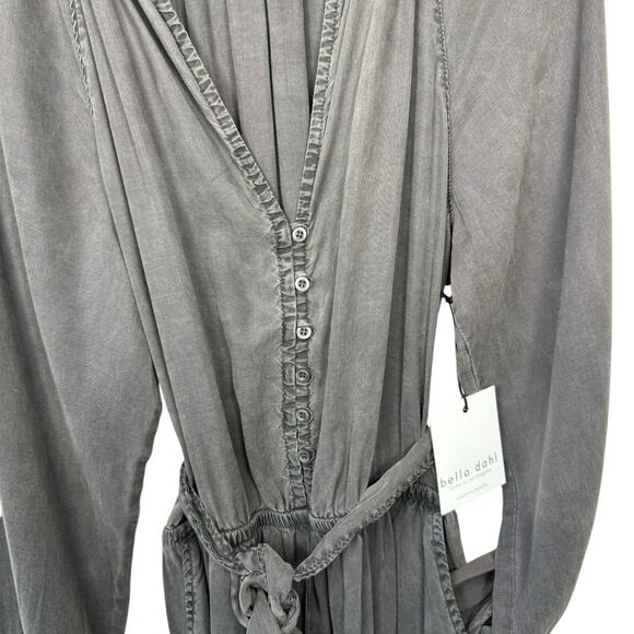 BELLA DAHL  button front raglan jumpsuit Dark Espresso Size Large NWT - Picture 7 of 14